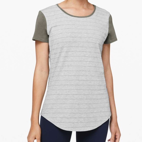 Lululemon Grey Striped Shirt - Picture 1 of 10